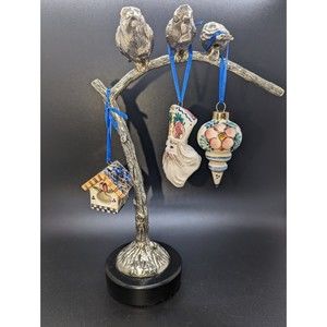 Lot Of 3 Delft Ornaments Signed Hand painted Birdhouse Christmas Holiday *READ*